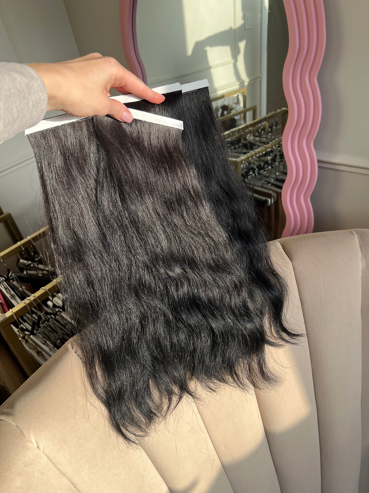 Włosy słowiańskie naturalne Bio taśmy 86g 43cm