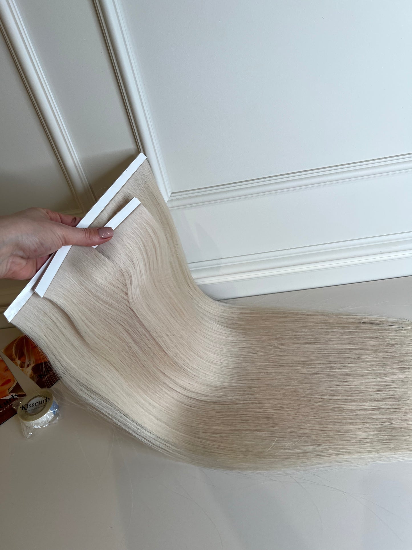 Doczepiane włosy naturalne słowiańskie 97gram 62 cm biotaśmy Zestaw trzy sztuki