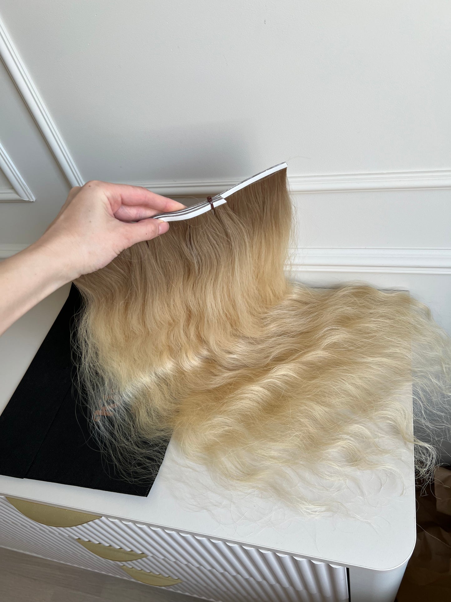 Włosy doczepiane rozjaśnione z dziewiczych Ombre 90g 65cm Biotaśmy
