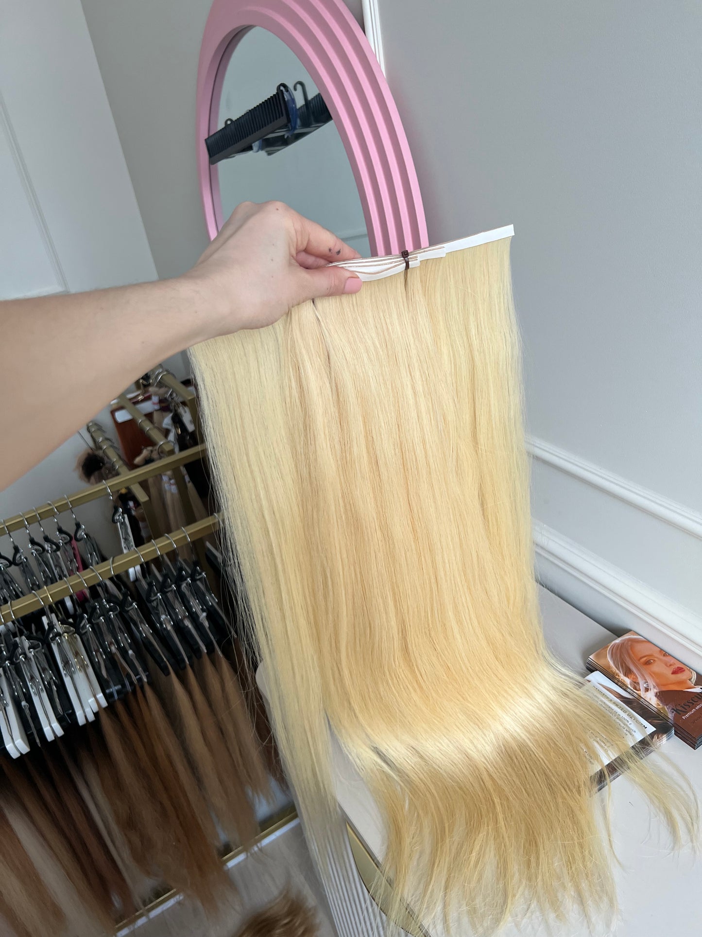 Włosy naturalne słowiańskie Bio taśmy 138 g 70 cm ciepły Blond