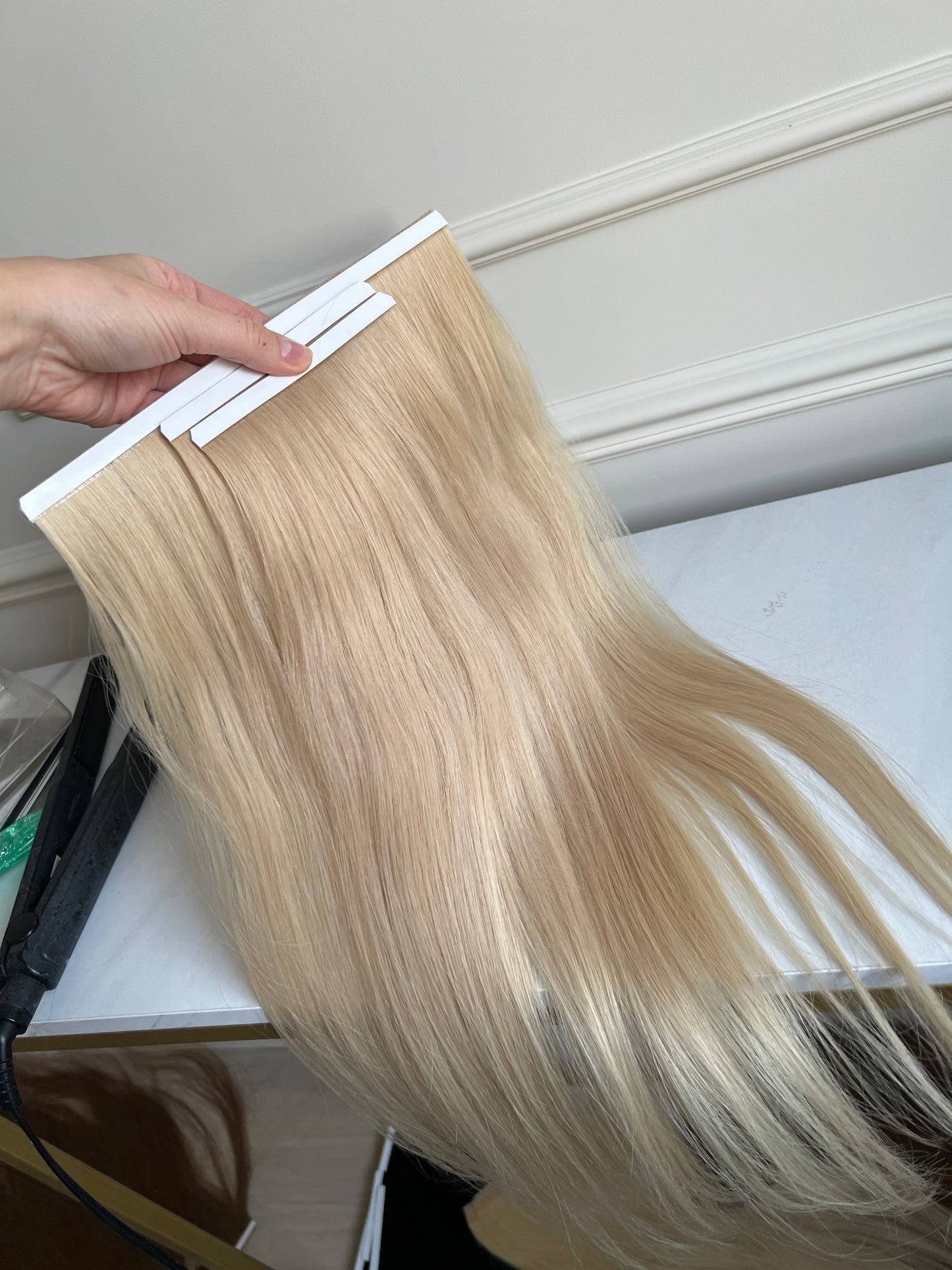 Włosy słowiańskie na taśmach bio tape 84g 54cm blond