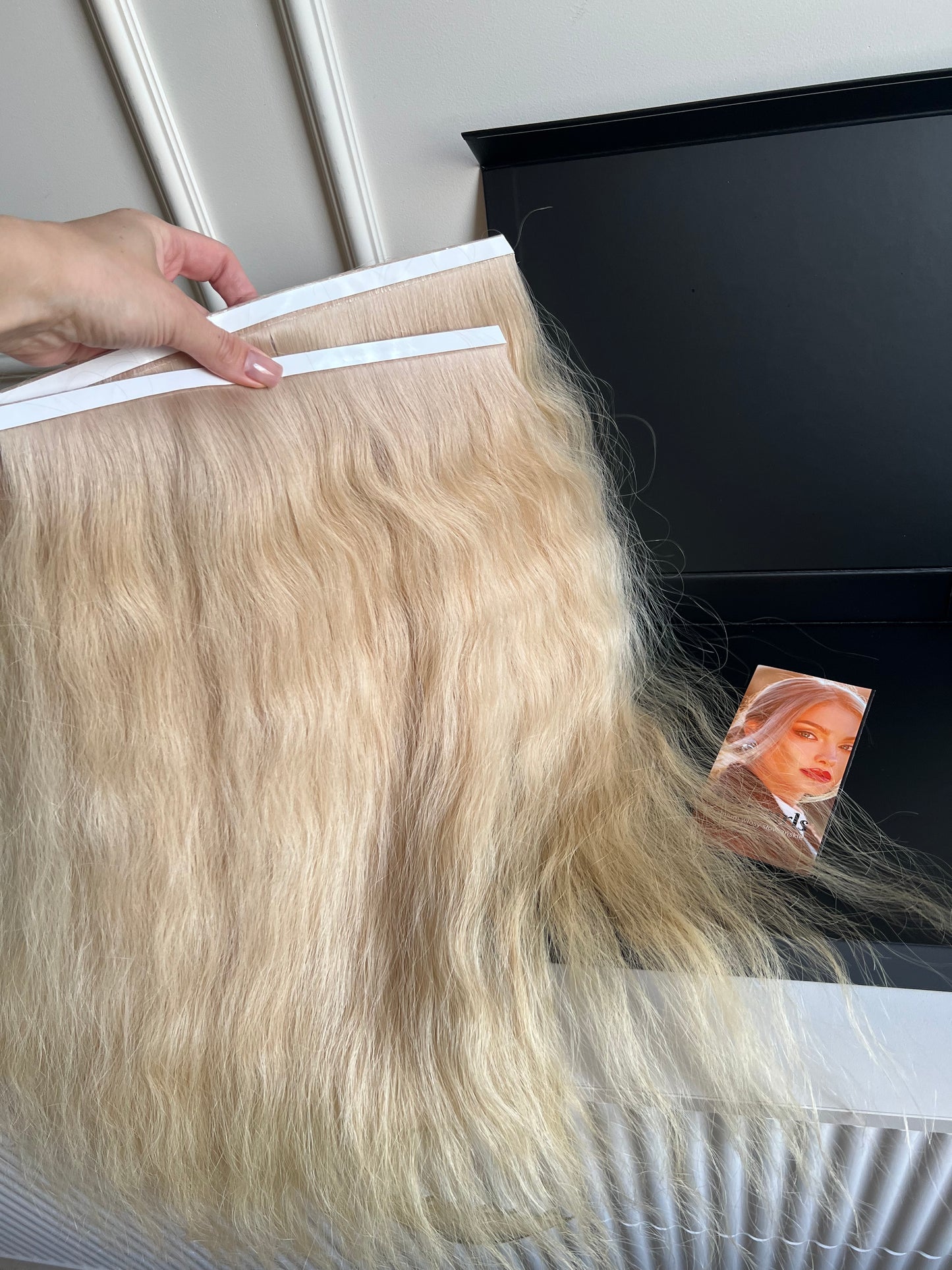 Włosy doczepiane słowiańskie ciepły Blond falowane 112 g 60 cm Bio taśmy