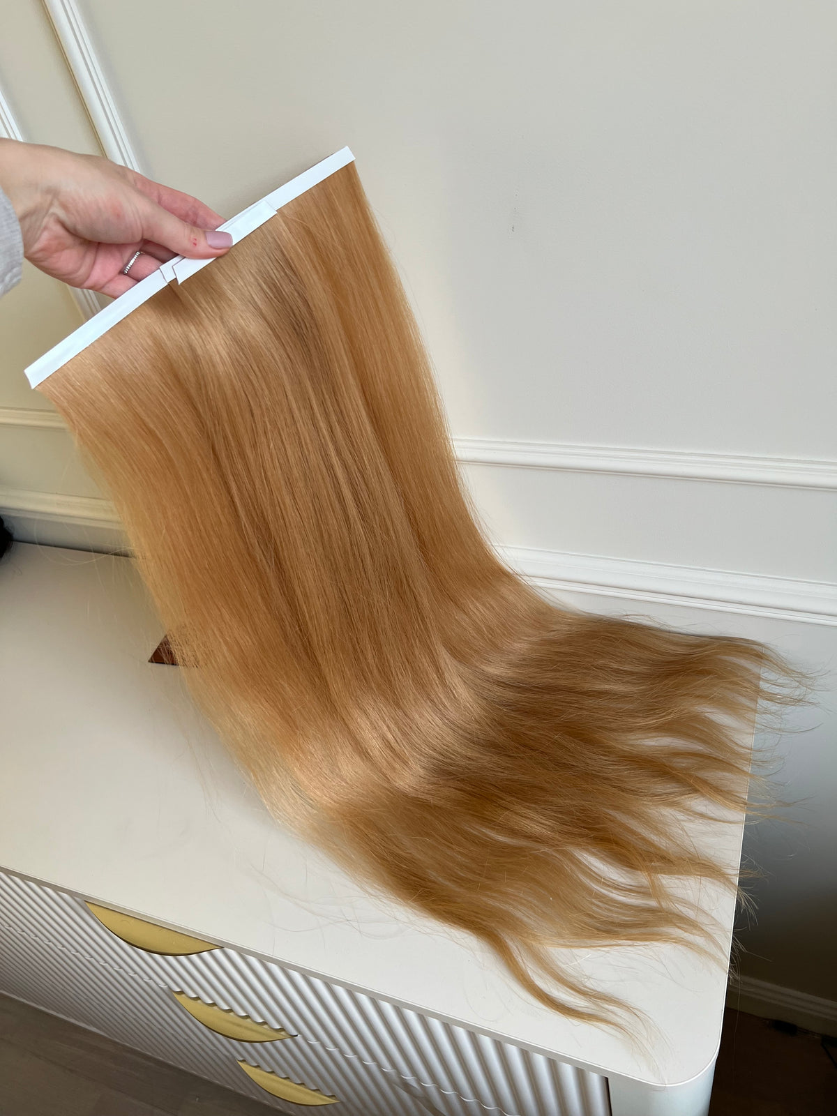 Włosy słowiańskie naturalne Słoneczny Blond Bio Taśmy 101 g 70 cm