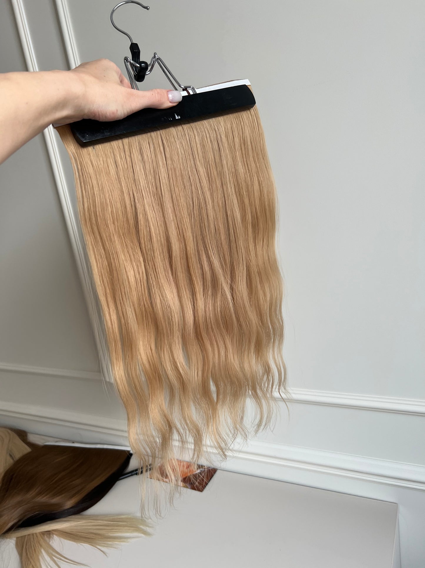 DIY Dark Blonde Long Tape weft Hair Extensions Bio Long Tape Wefts 49cm 65g 2 biotaśmy