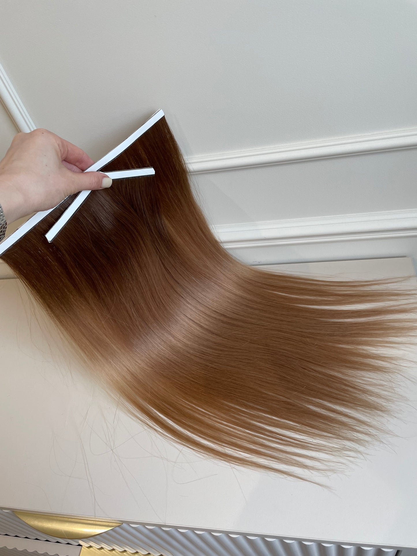 Włosy naturalne doczepiane Miodowy Blond Bio taśmy ombre 76g 54cm 3 szt