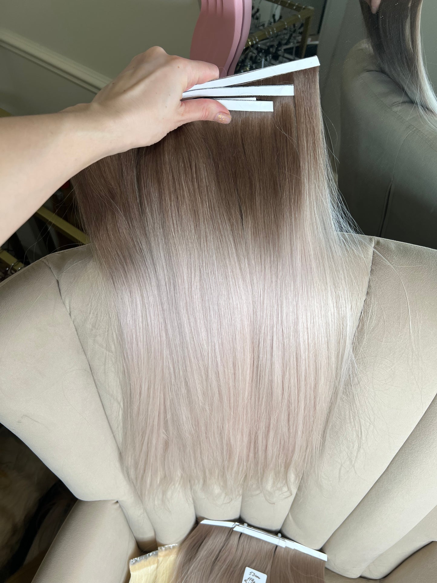 Jasny Blond ombre  Włosy doczepiane - biotaśmy 60 cm 150 g