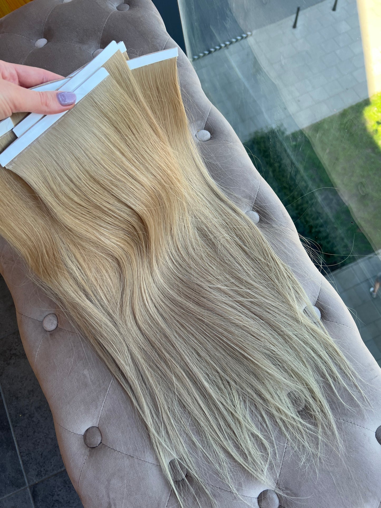 Włosy słowiańskie na taśmie silikonowej 116 g 50 cm