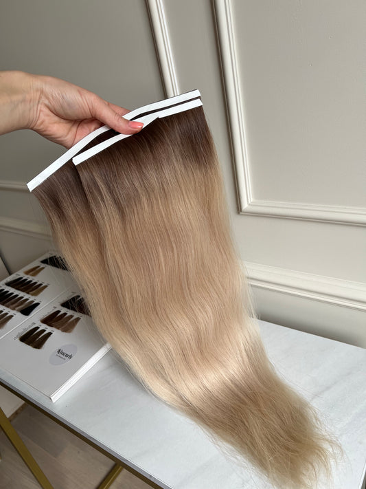 Włosy Naturalne Słowiańskie jasny Blond 97 g 55 cm biotaśma