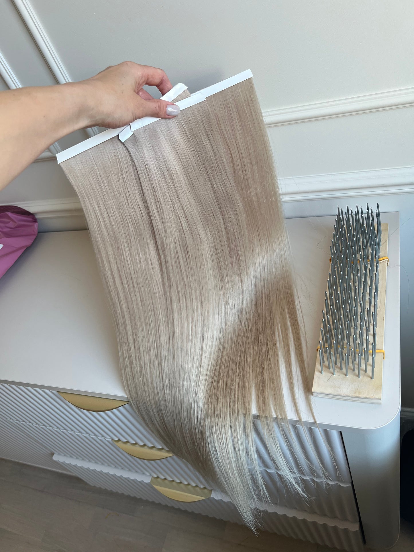 Włosy naturalne doczepiane słowiańskie  biotaśmy - 107 g 60 cm