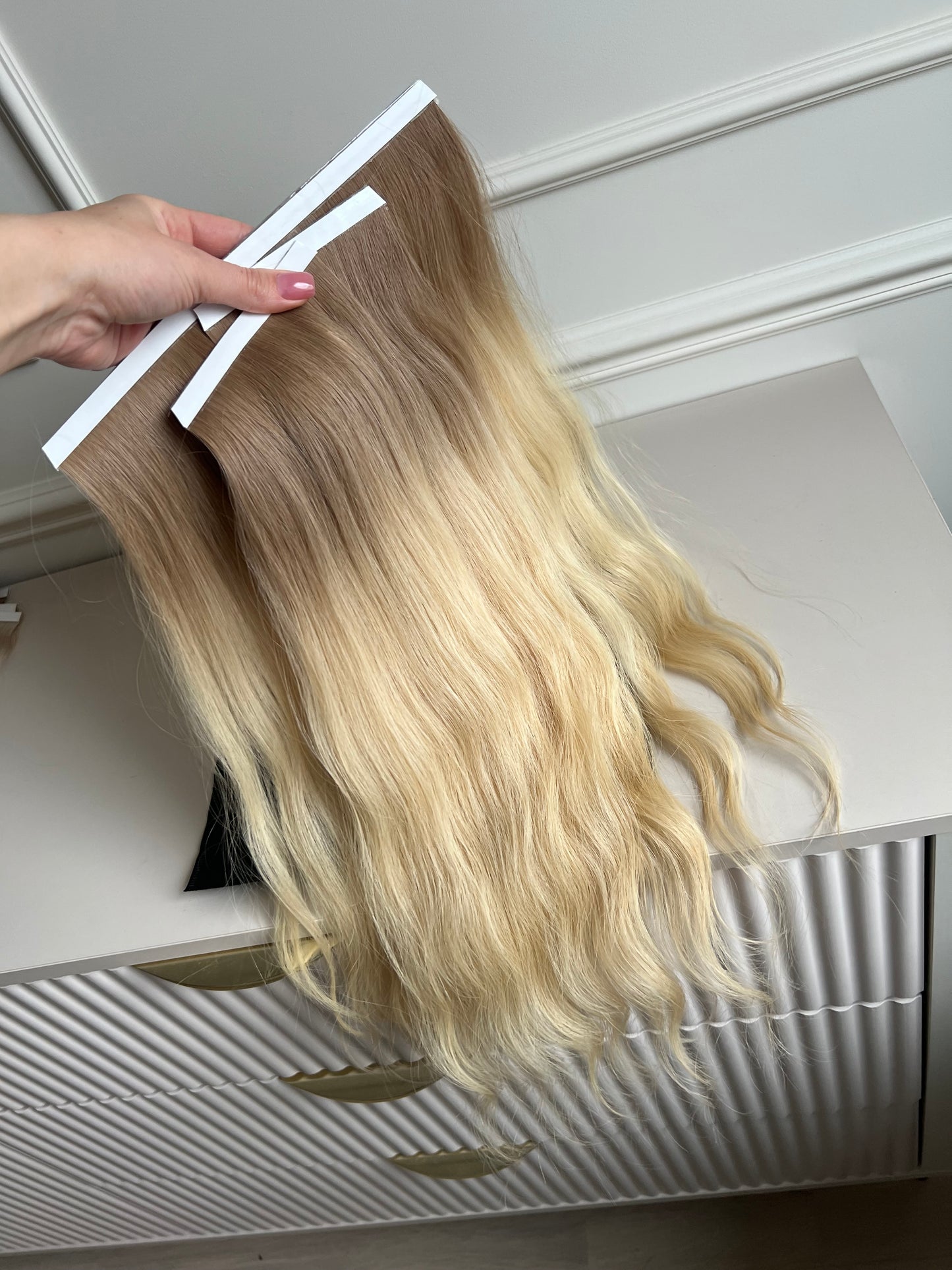 Włosy doczepiane słowiańskie 53 cm 98 g Biotaśmy