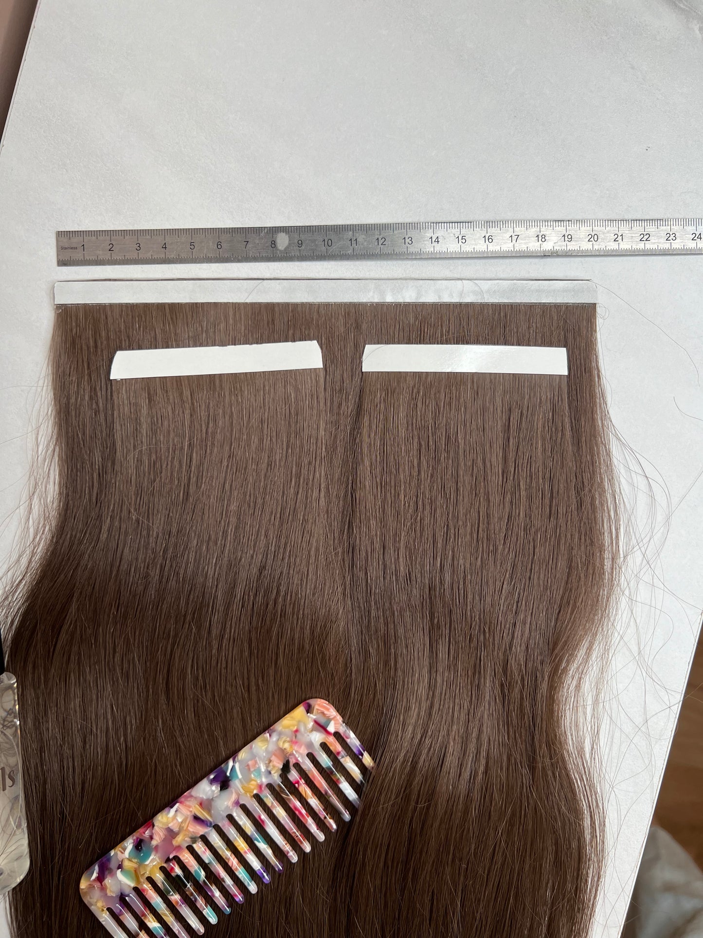 Doczepiane włosy Włosy na  taśmie szerokiej Naturalne - Średni brąz  56g 42cm