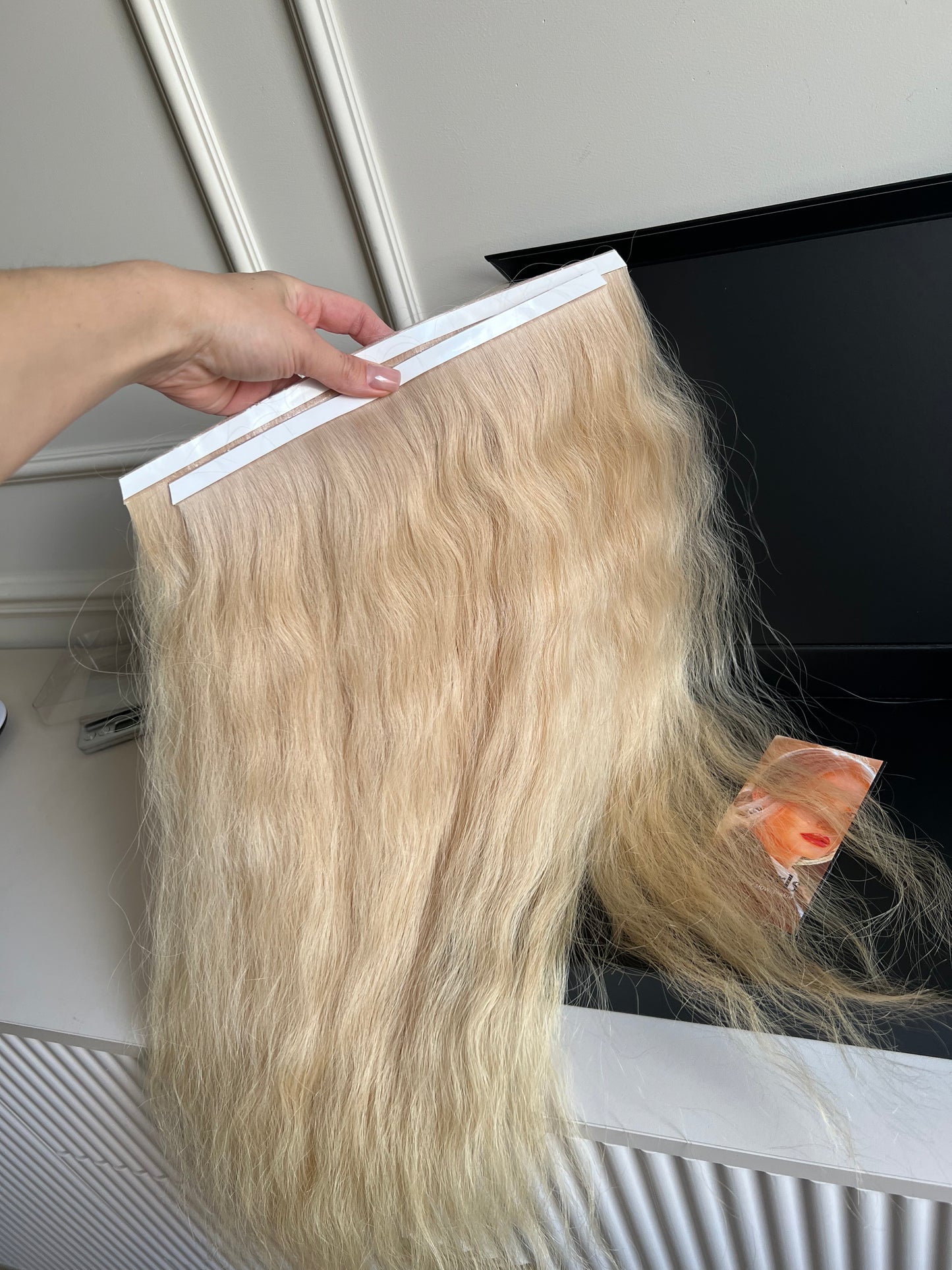 Włosy doczepiane słowiańskie ciepły Blond falowane 112 g 60 cm Bio taśmy
