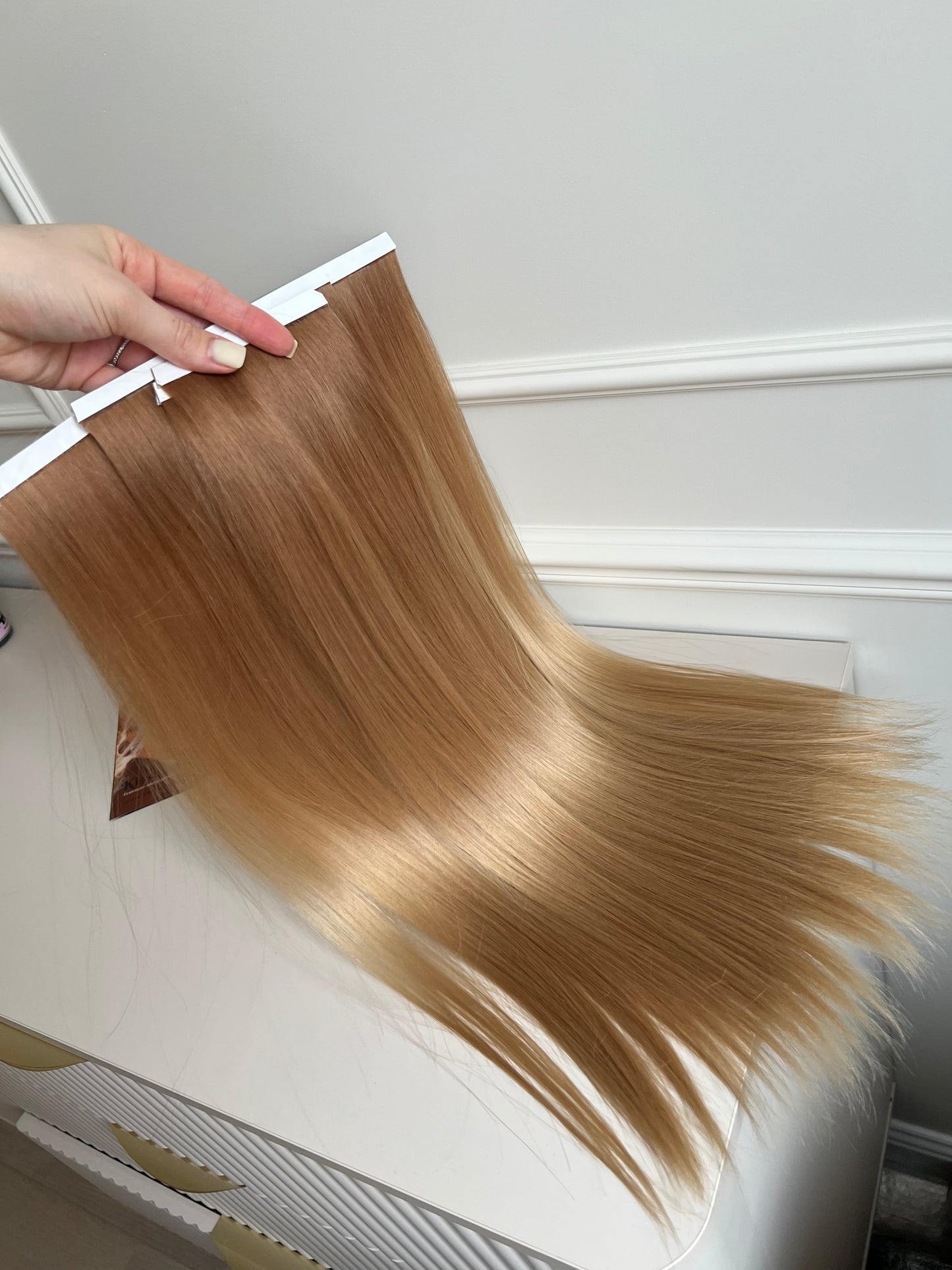 Włosy naturalne słowiańskie jednogłowe bio taśmy 136 g 53 cm ombre ciemny Blond