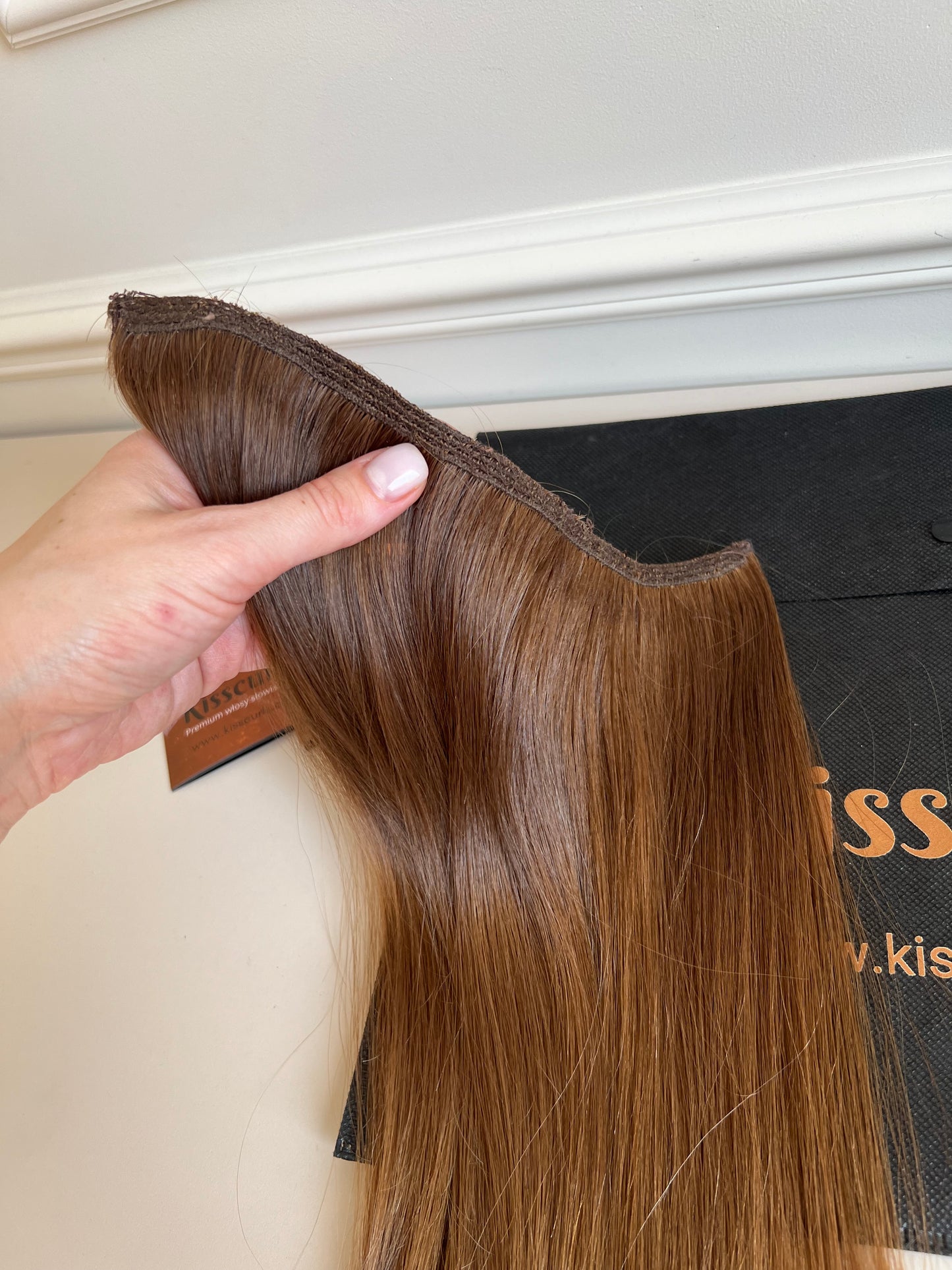 Tres do przedłużania włosów ręcznie szyty – włosy dziewicze, 41g 36cm do metody Hollywood