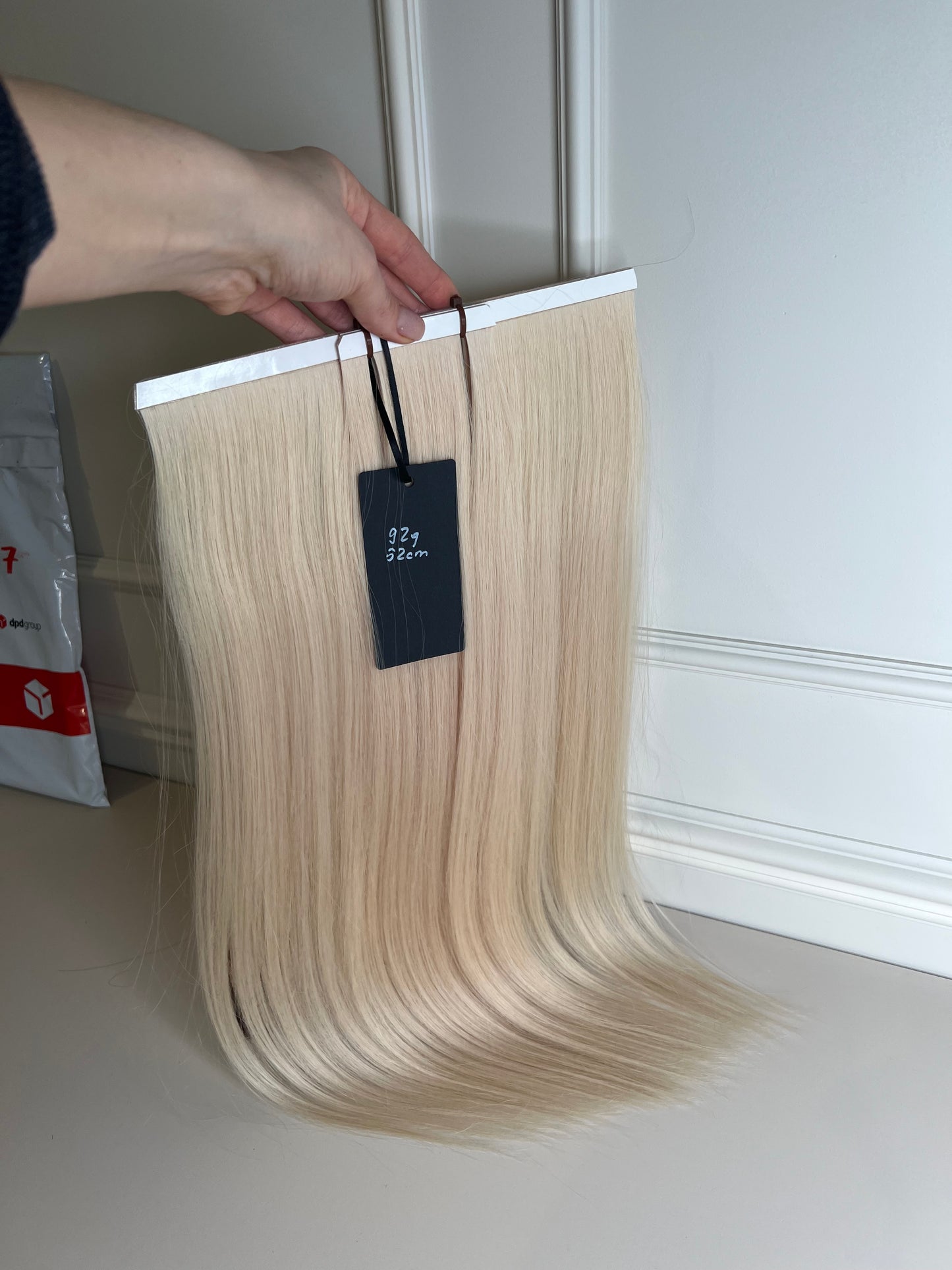 Doczepiane włosy naturalne słowiańskie jednogłowe 92 g 52 cm biotape zestaw 3 sztuki