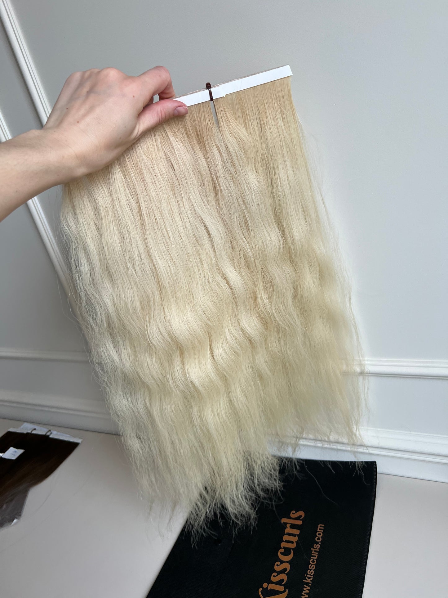 Włosy naturalne falowane słowiańskie doczepiane Bio taśmy 52 cm 75 g