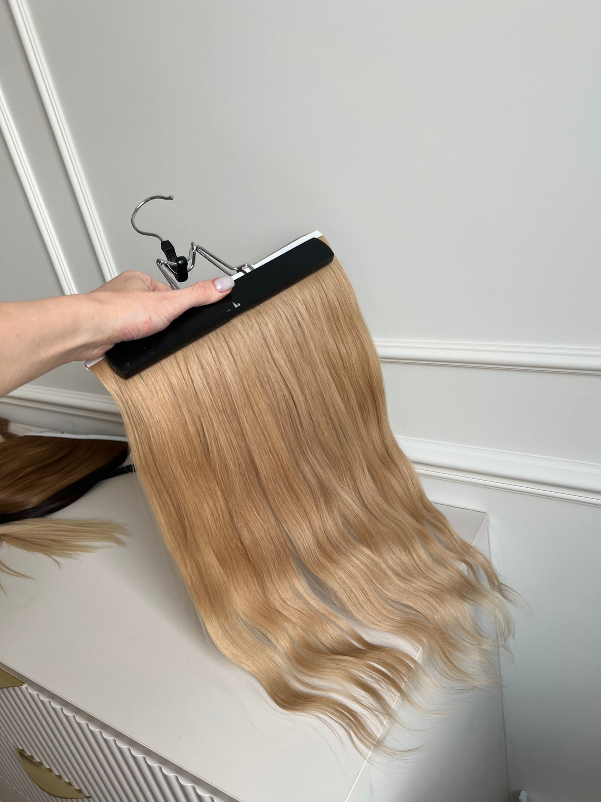 DIY Dark Blonde Long Tape weft Hair Extensions Bio Long Tape Wefts 49cm 65g 2 biotaśmy