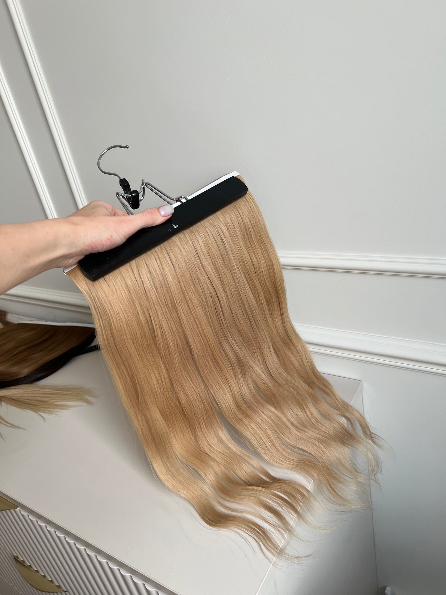 DIY Dark Blonde Long Tape weft Hair Extensions Bio Long Tape Wefts 49cm 65g 2 biotaśmy