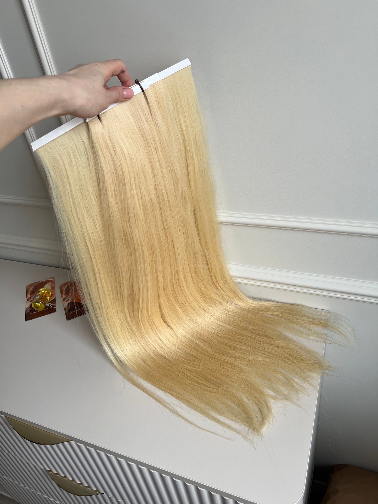 Włosy naturalne słowiańskie Bio taśmy 138 g 70 cm ciepły Blond