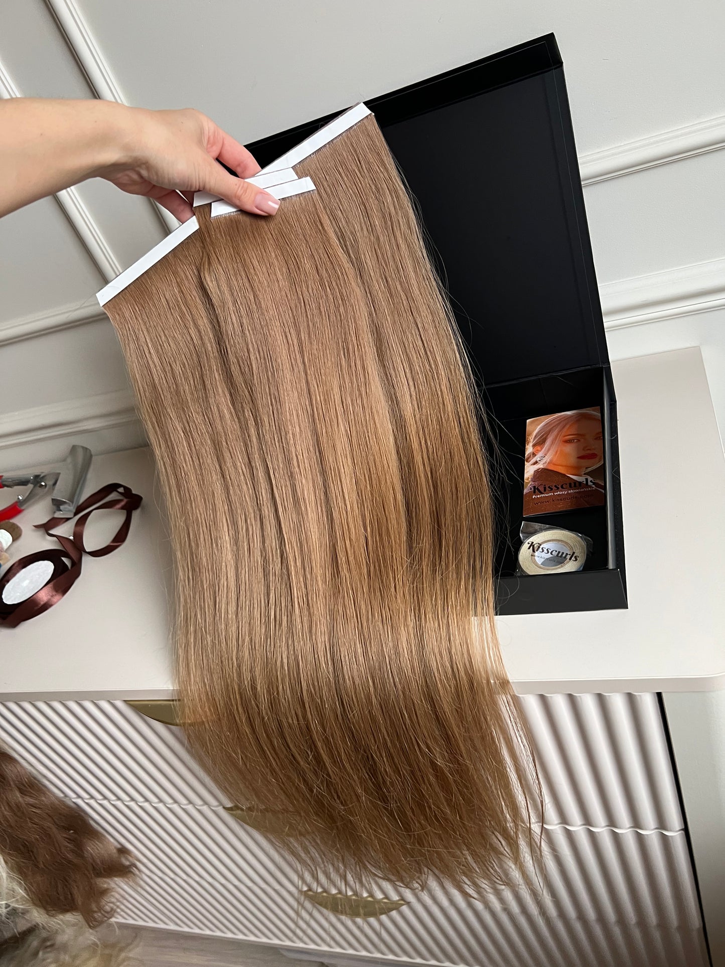 Włosy doczepiane naturalne słowiańskie 73 cm 110 g Bio taśmy