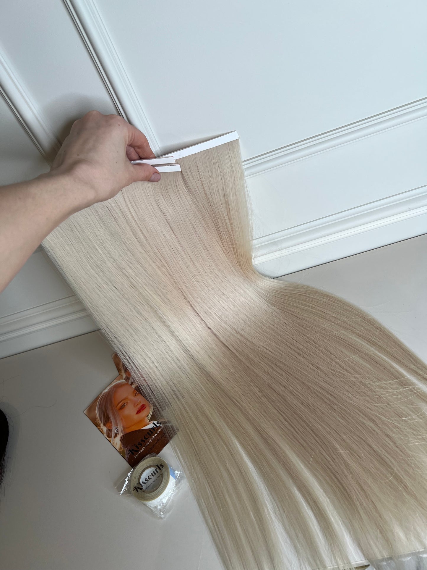 Doczepiane włosy naturalne Słowiańskie Bio taśmy 96 gram 62 cm