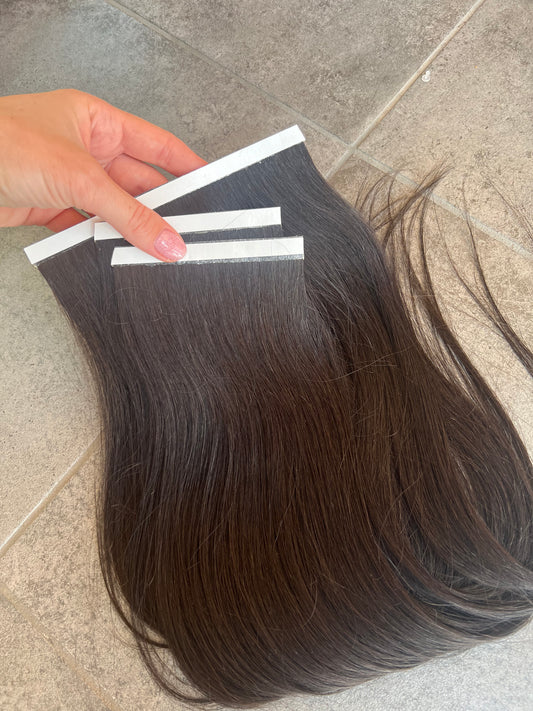 Włosy doczepione na taśmie biotape biotaśma Zestaw 55 g 54 cm
