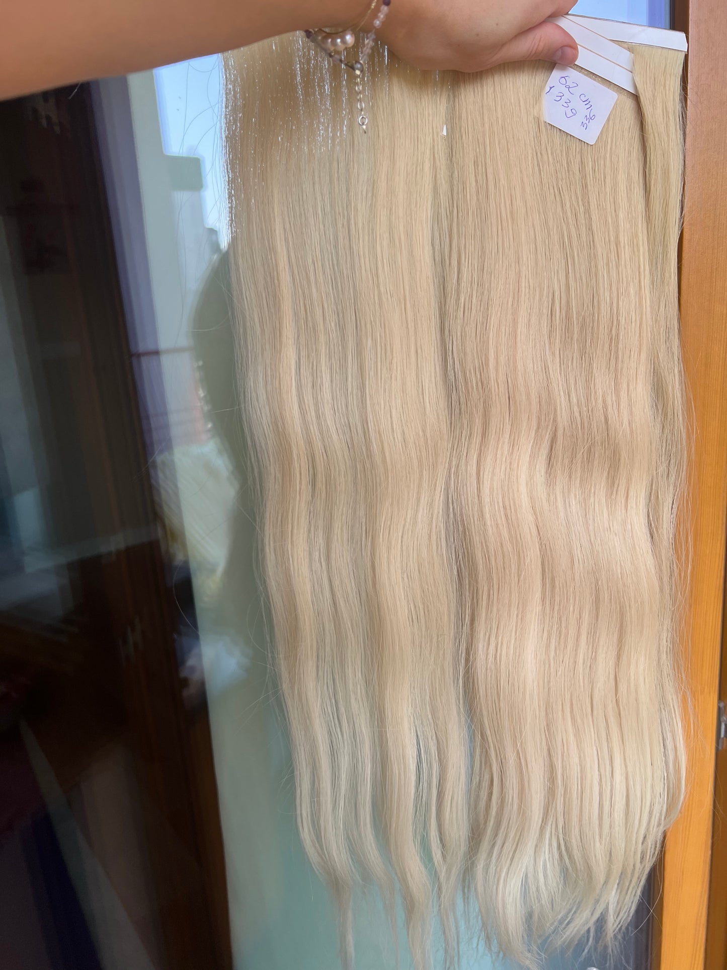 Jasny Blond włosy na taśmie  BIOTASMA Słowiańskie premium 62cm 133g