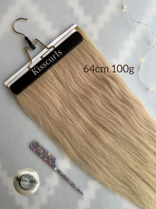 Light Blonde Slavic Hair Bio Long Tape Wefts Set 64cm 100g