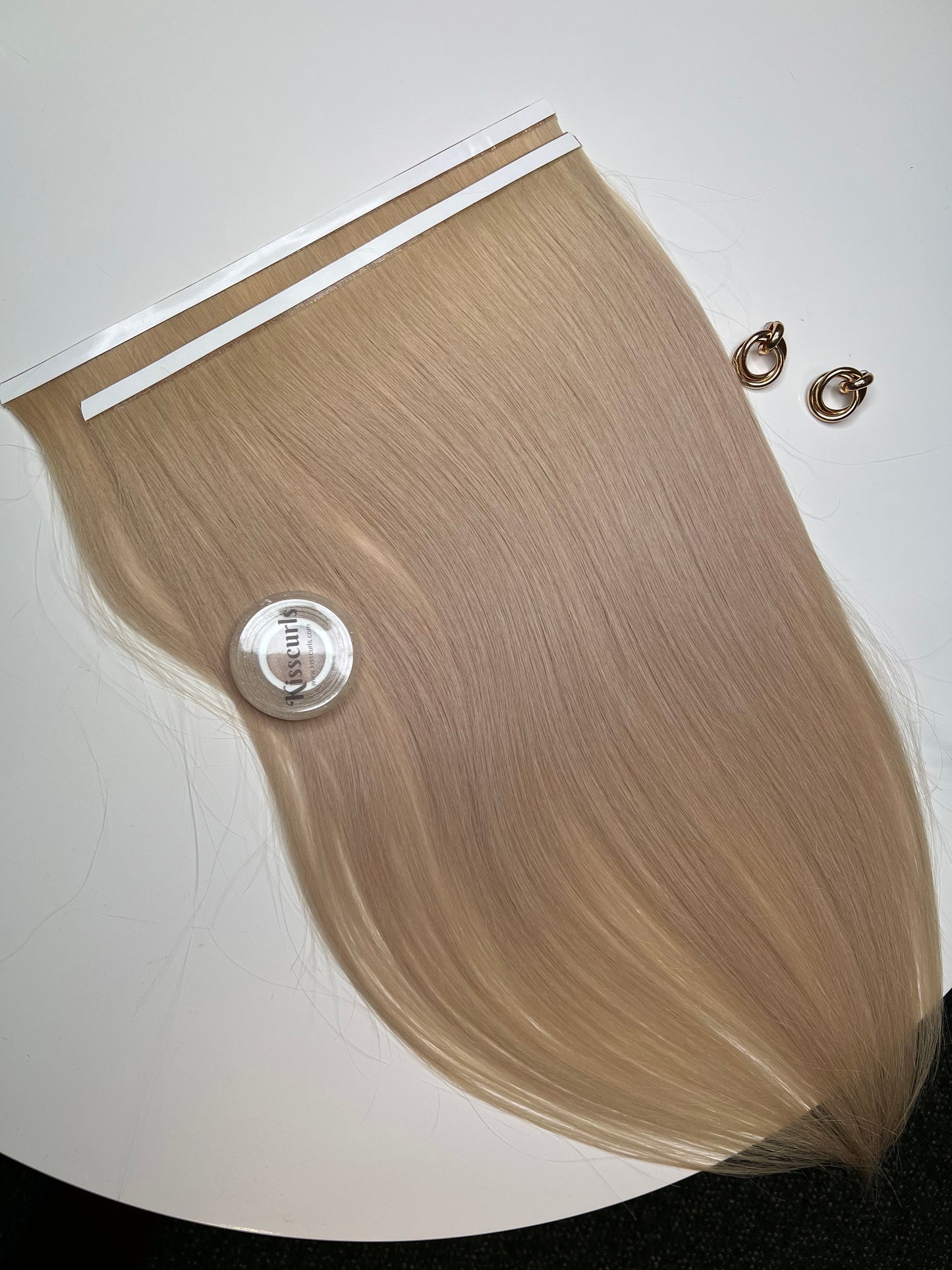 Bio Long Tape Weft 2pcs 54cm 102g Blonde High Quality Slavic Human Hair Cut from One Head, Polish Origin