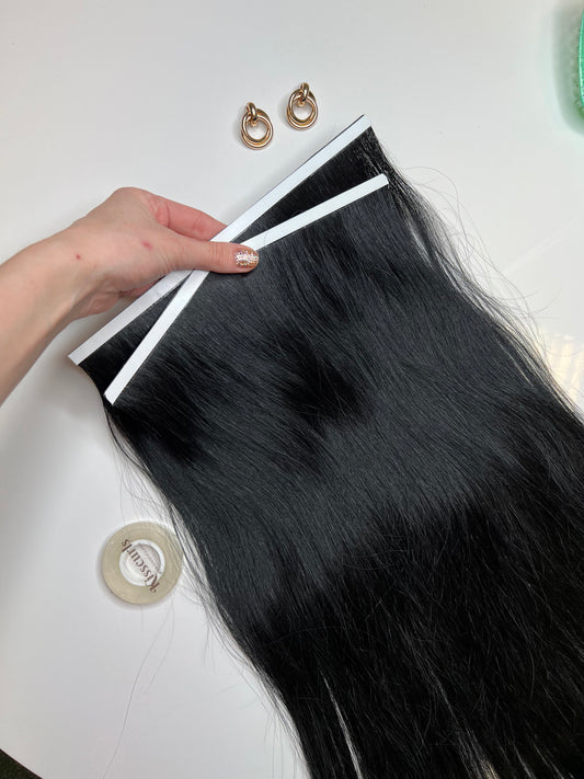 Seamless Long Two-Sided Tape Hair Extensions 3pcs High Quality Slavic Human Hair Cut from One Head Polish Origin 96g 60cm