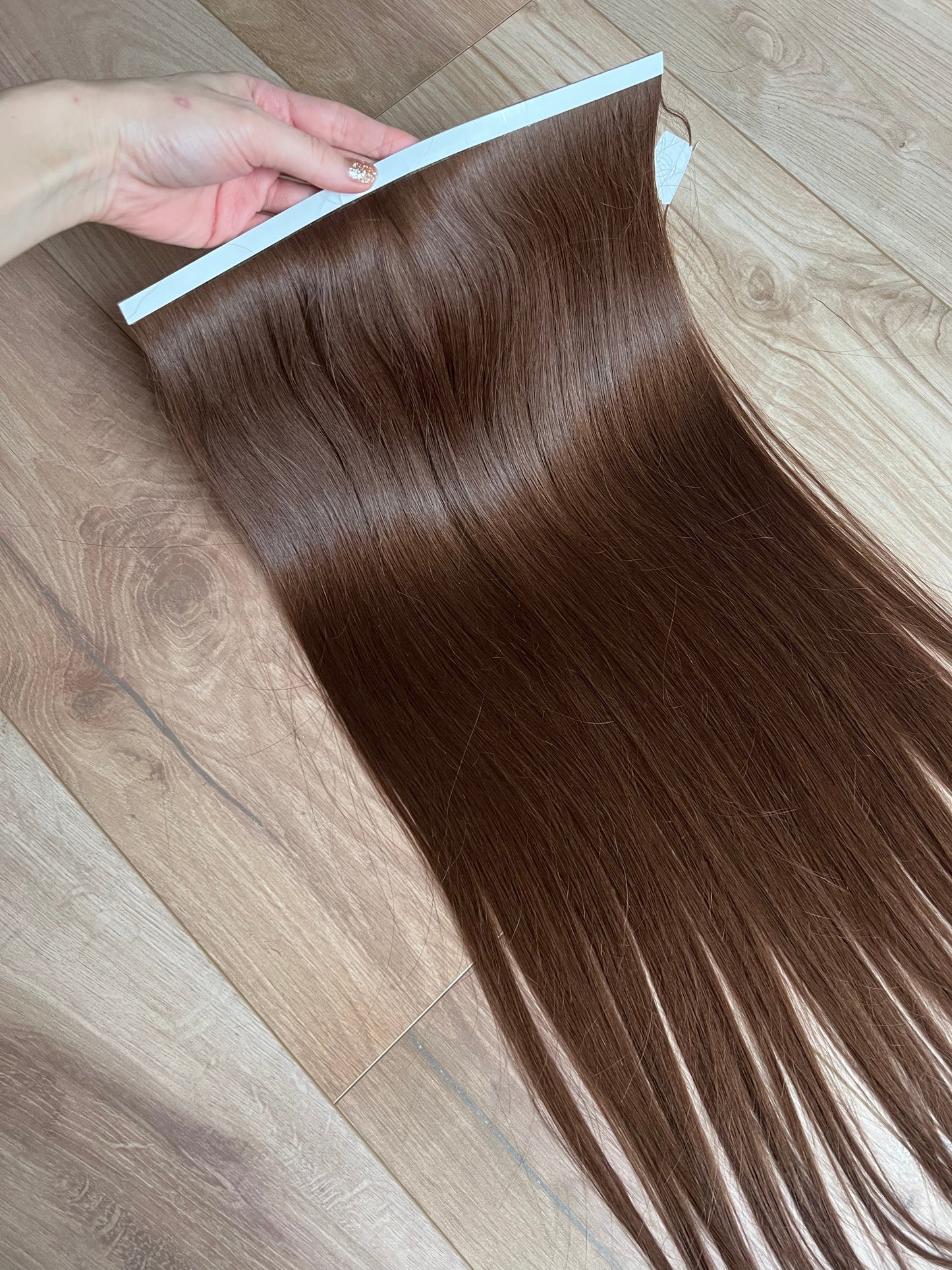 Long PU Tape Weft 100g 67cm 1 Piece Premium Slavic Hair Cut from One Head (Width 29cm)