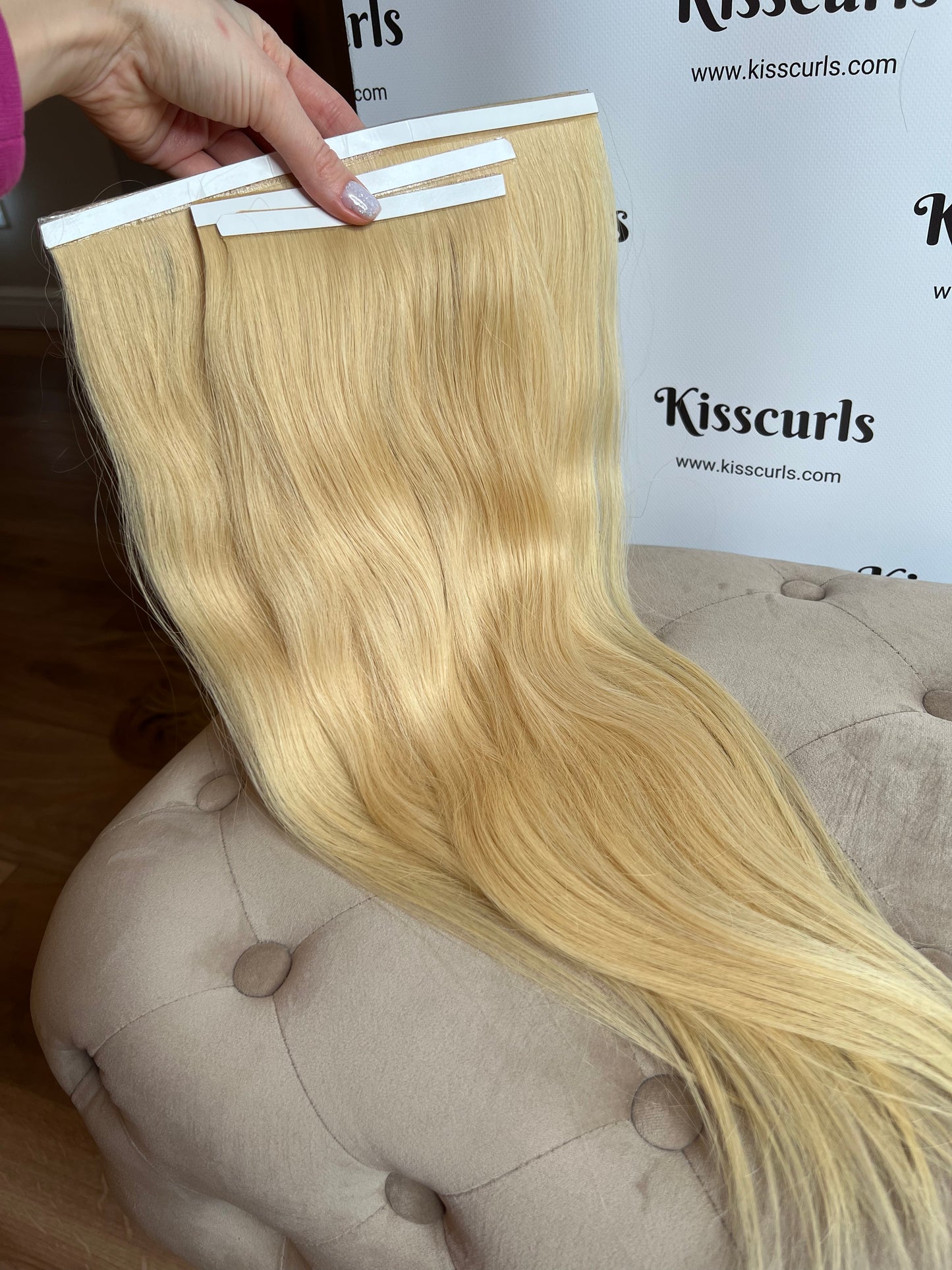 Bio Long Tape Wefts (Biotape) Slavic Hair 93g 50cm DIY Application Set