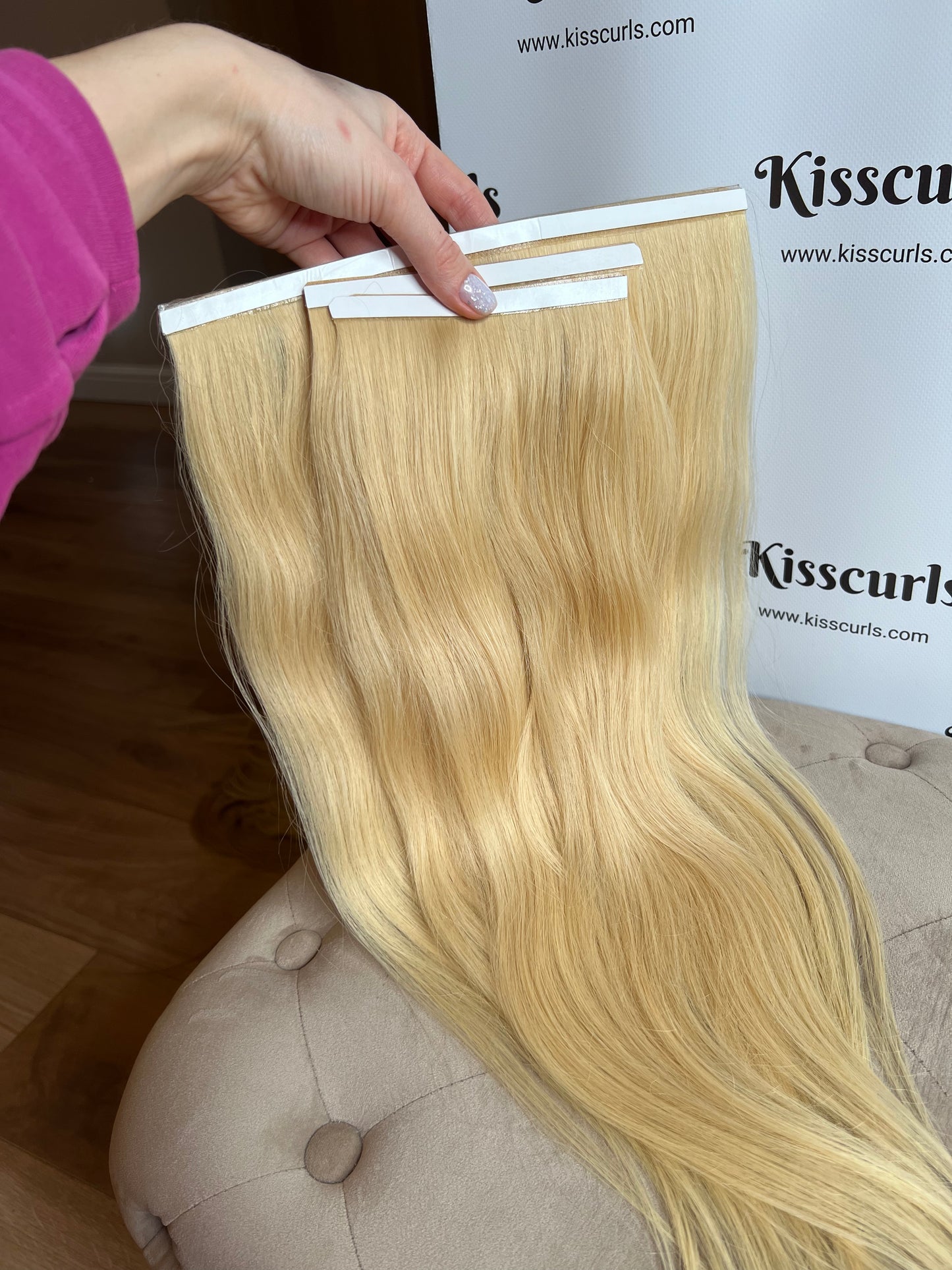 Bio Long Tape Wefts (Biotape) Slavic Hair 93g 50cm DIY Application Set