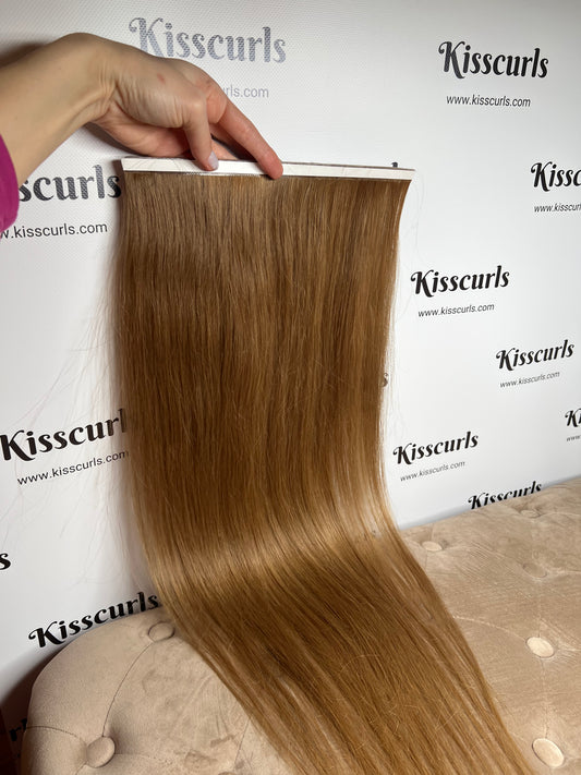 Medium Brown Hair on Tape 74g 68cm Bio Long Tape Weft Slavic Hair Width 25cm