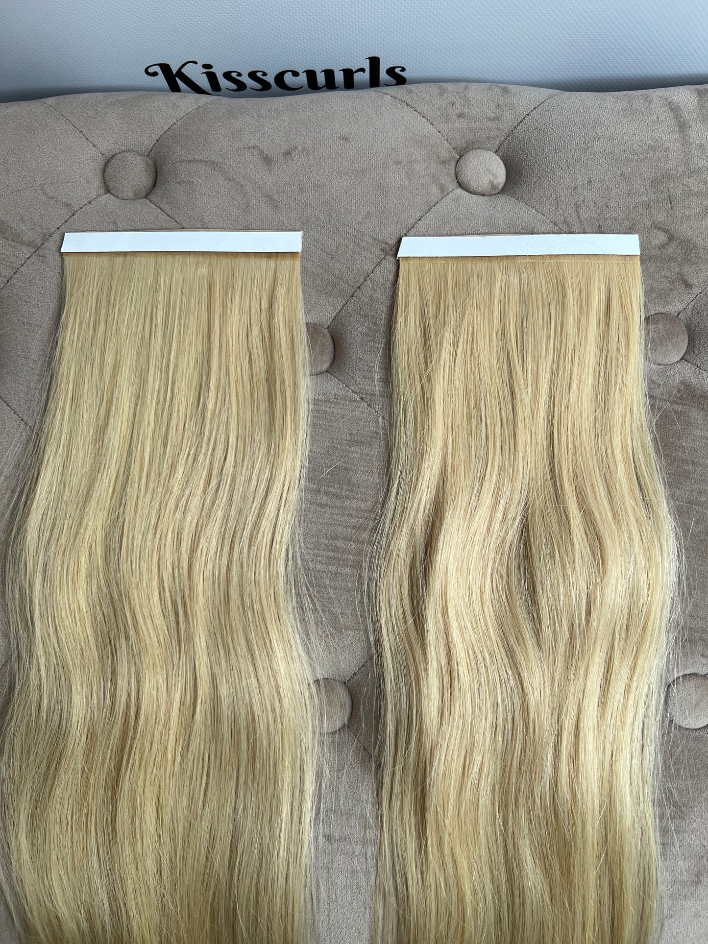 Light Blonde Slavic Hair Side Tapes-on extensions 52cm 41g