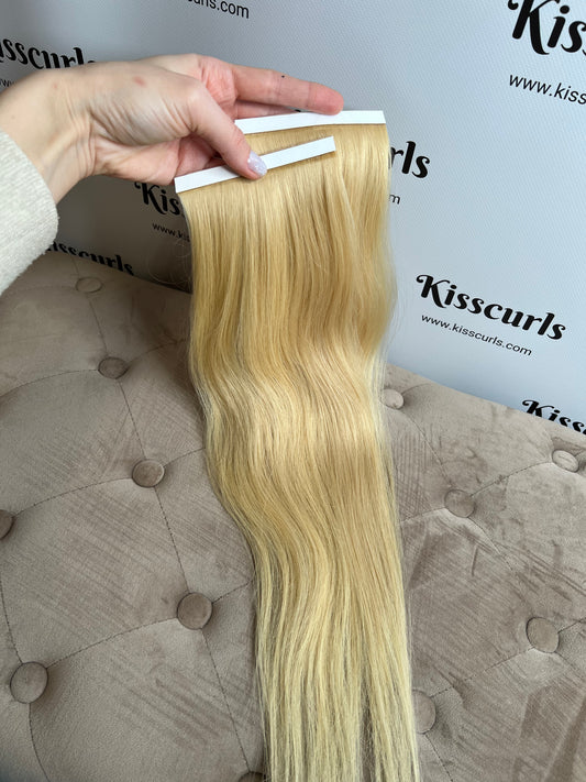 Light Blonde Slavic Hair Side Tapes-on extensions 52cm 41g