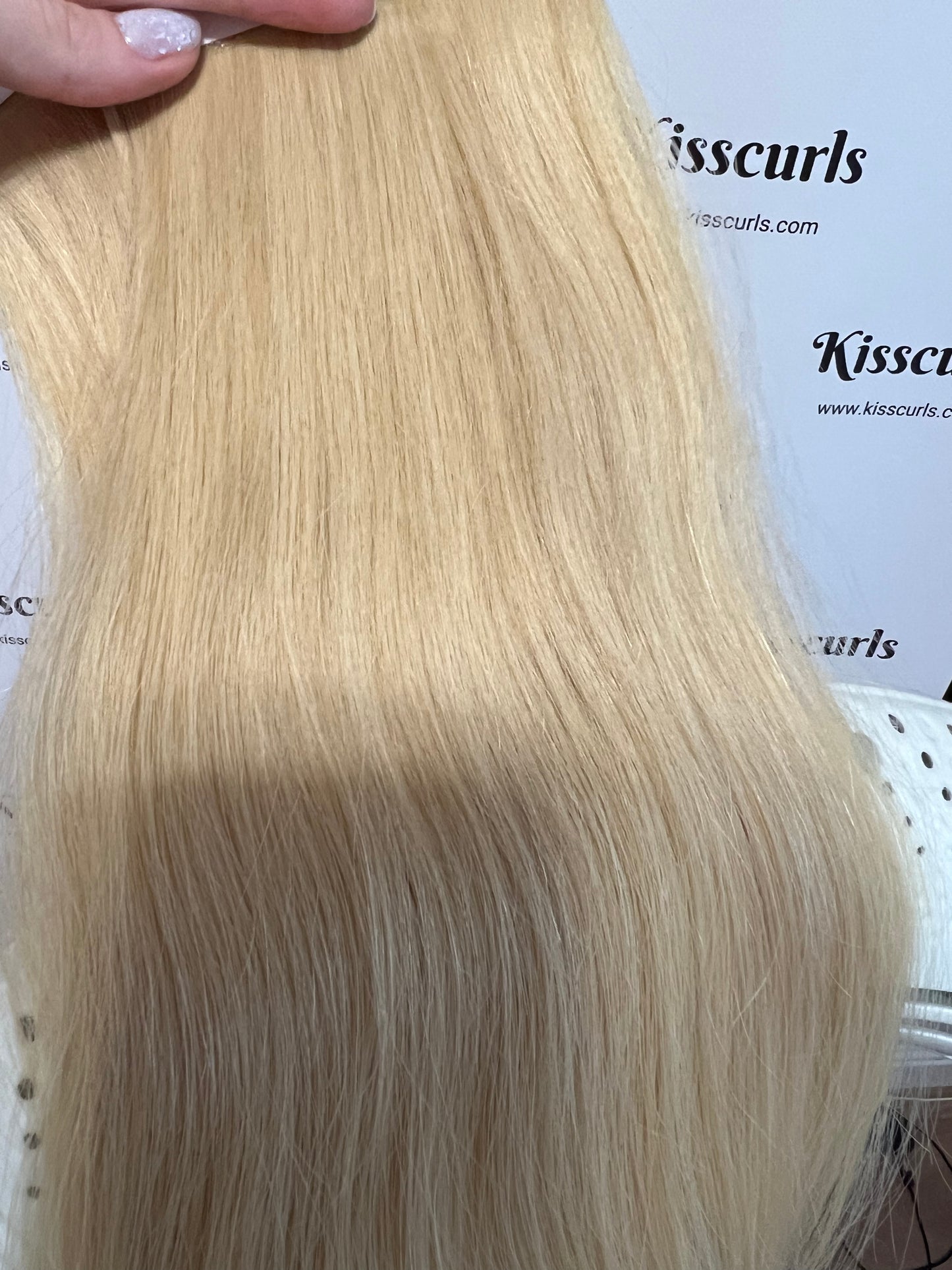 Light Blonde Slavic Hair Side Tapes-on extensions 52cm 41g