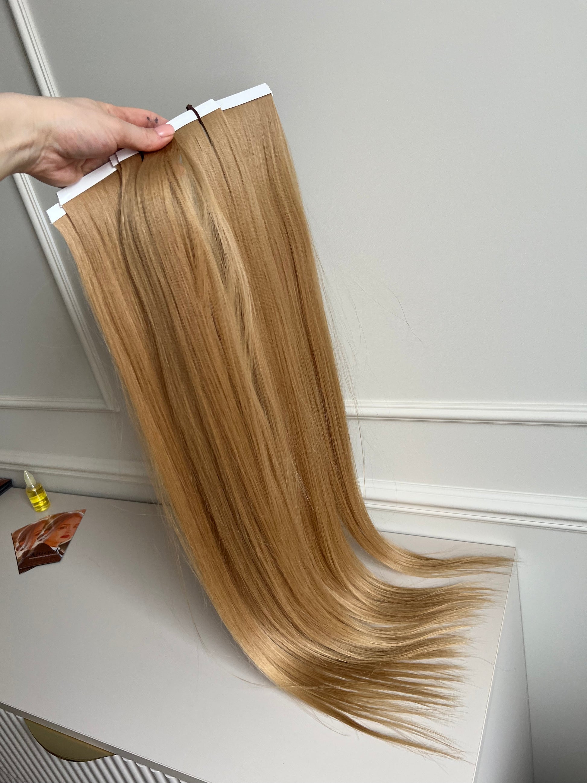 Doczepiane włosy – ciemny blond, włosy naturalne słowiańskie, 70 cm, 190 g